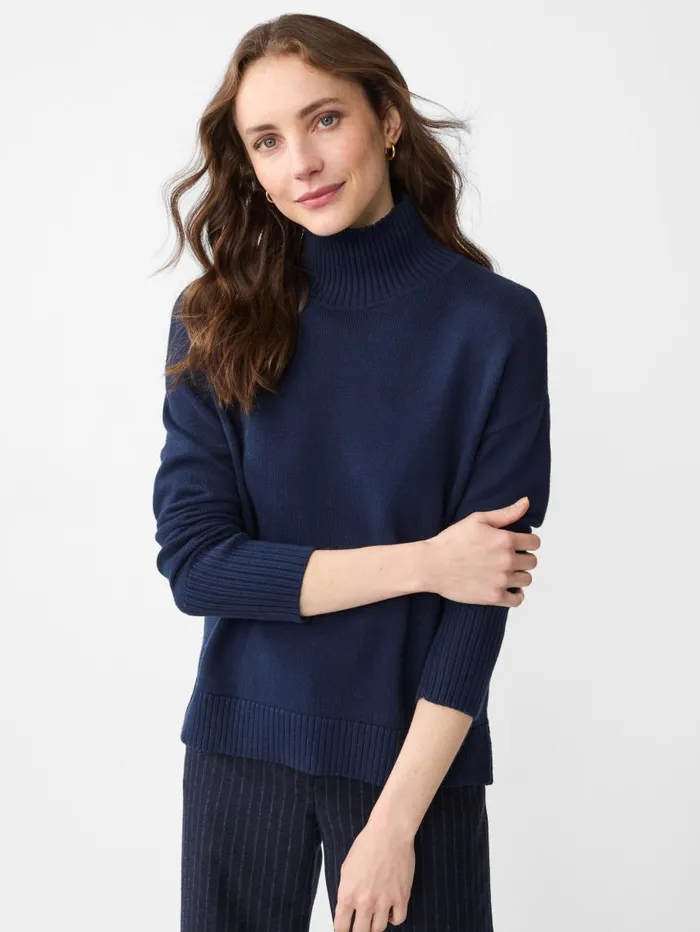 JMcLaughlin Dina Turtleneck Navy Women Sweaters JMcLaughlin Dina Turtleneck Navy Women Sweaters