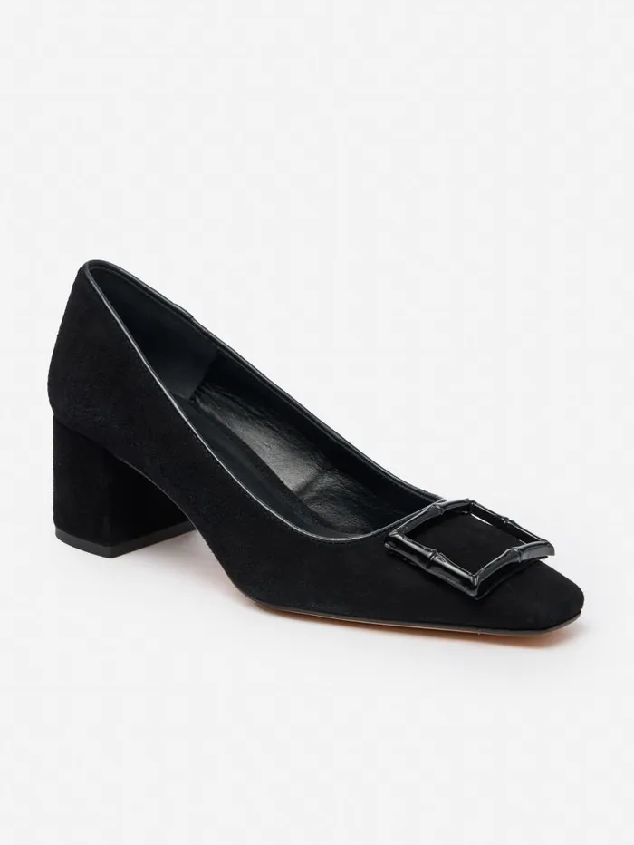 JMcLaughlin Feodora Suede Heels Black Women Heels JMcLaughlin Feodora Suede Heels Black Women Heels