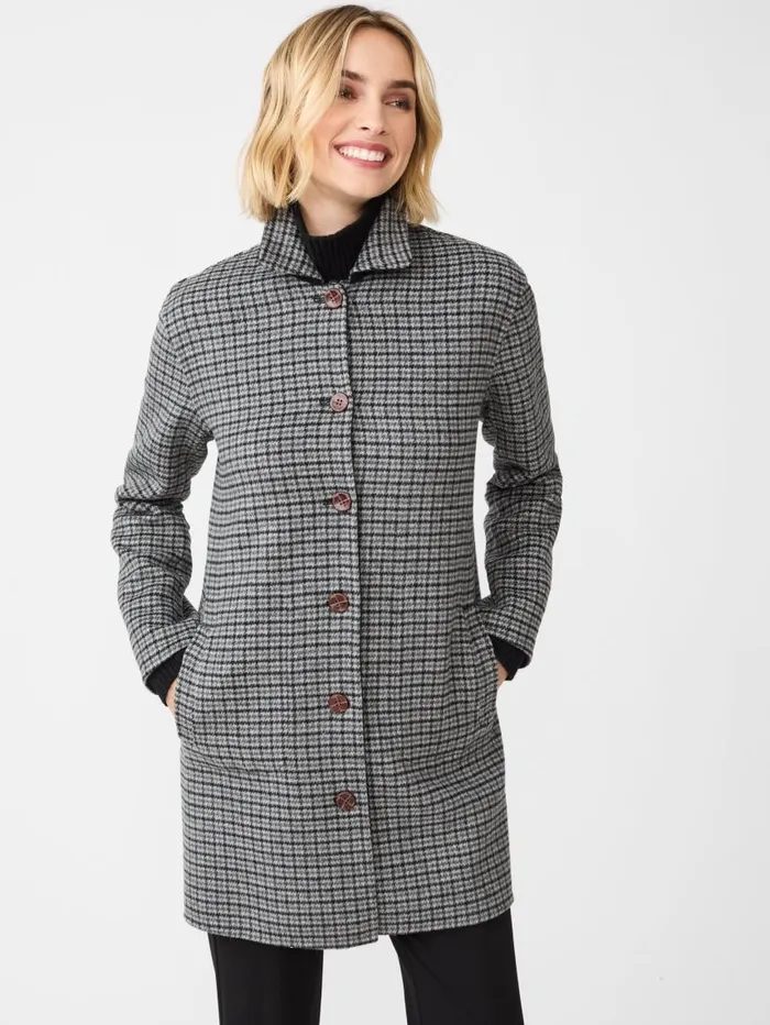 JMcLaughlin Frade Reversible Wool Coat In Houndstooth Blackcharcoalgray Women Jackets and Outerwear JMcLaughlin Frade Reversible Wool Coat In Houndstooth Blackcharcoalgray Women Jackets and Outerwear