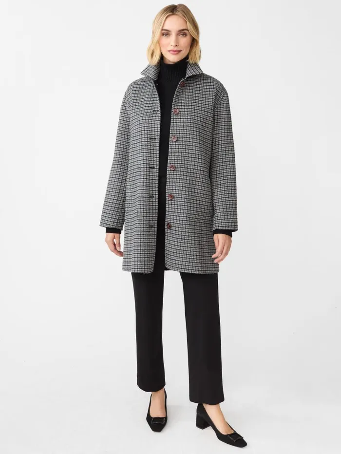 JMcLaughlin Frade Reversible Wool Coat In Houndstooth Blackcharcoalgray Women Jackets and Outerwear JMcLaughlin Frade Reversible Wool Coat In Houndstooth Blackcharcoalgray Women Jackets and Outerwear