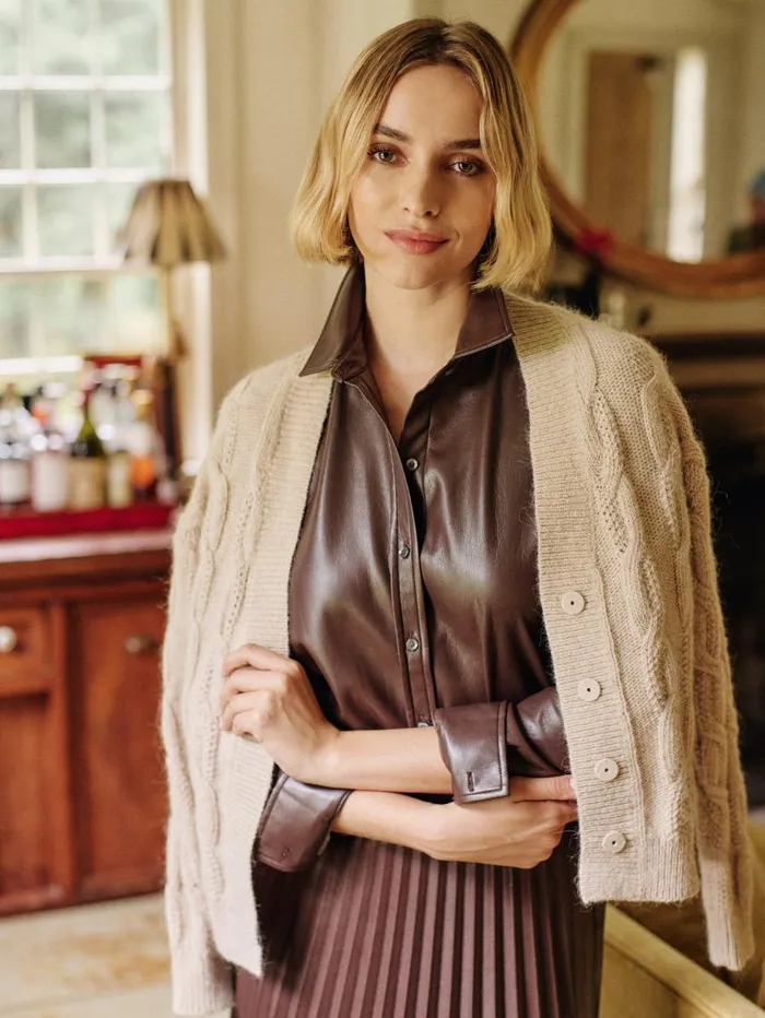 JMcLaughlin Gayle Cardigan Heather Oatmeal Women Sweaters