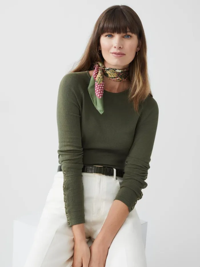 JMcLaughlin Jamey Sweater Olive Green Women Sweaters