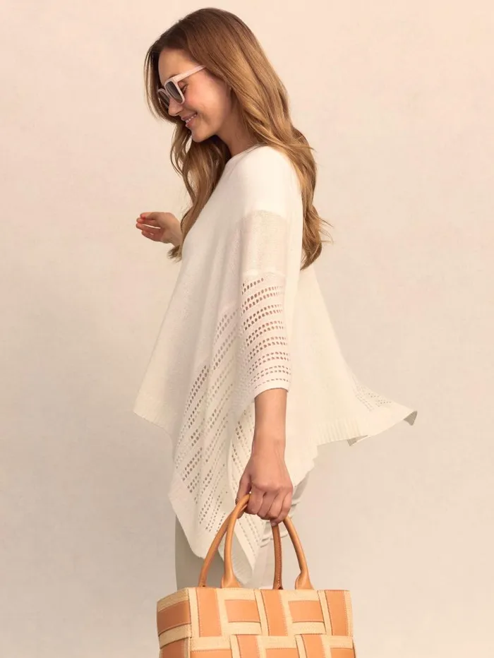 JMcLaughlin Libra Cashmere Poncho Off White Women Jackets and Outerwear JMcLaughlin Libra Cashmere Poncho Off White Women Jackets and Outerwear