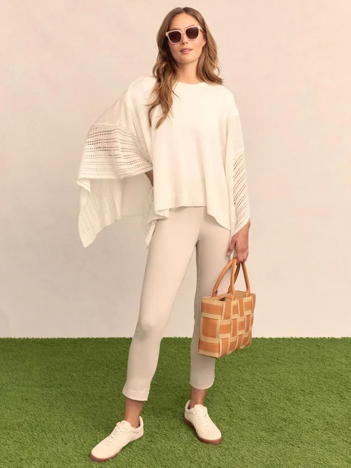 JMcLaughlin Libra Cashmere Poncho Off White Women Jackets and Outerwear JMcLaughlin Libra Cashmere Poncho Off White Women Jackets and Outerwear