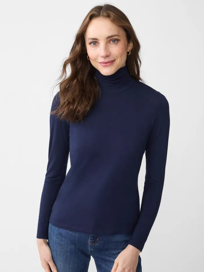 JMcLaughlin Nadia Turtleneck Navy Women Shirts and Tops