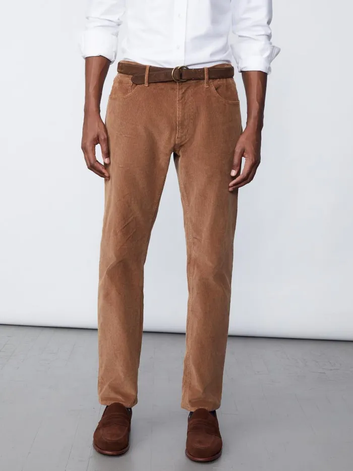 JMcLaughlin Parker 5Pocket Straight Pants In Italian Stretch Cord Acorn Men Pants