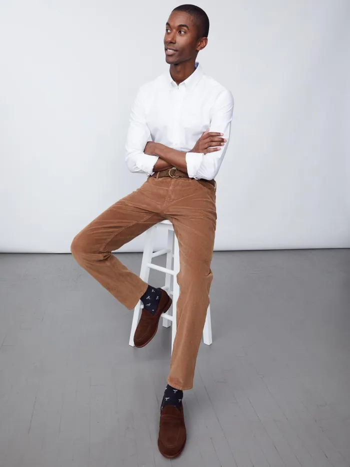 JMcLaughlin Parker 5Pocket Straight Pants In Italian Stretch Cord Acorn Men Pants JMcLaughlin Parker 5Pocket Straight Pants In Italian Stretch Cord Acorn Men Pants