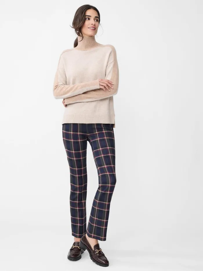 JMcLaughlin Rylie Pants In Stadium Plaid Navyolive Women Pants