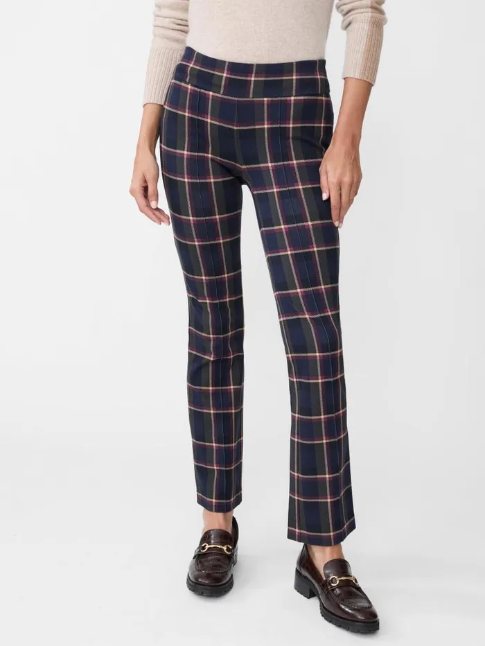 JMcLaughlin Rylie Pants In Stadium Plaid Navyolive Women Pants JMcLaughlin Rylie Pants In Stadium Plaid Navyolive Women Pants