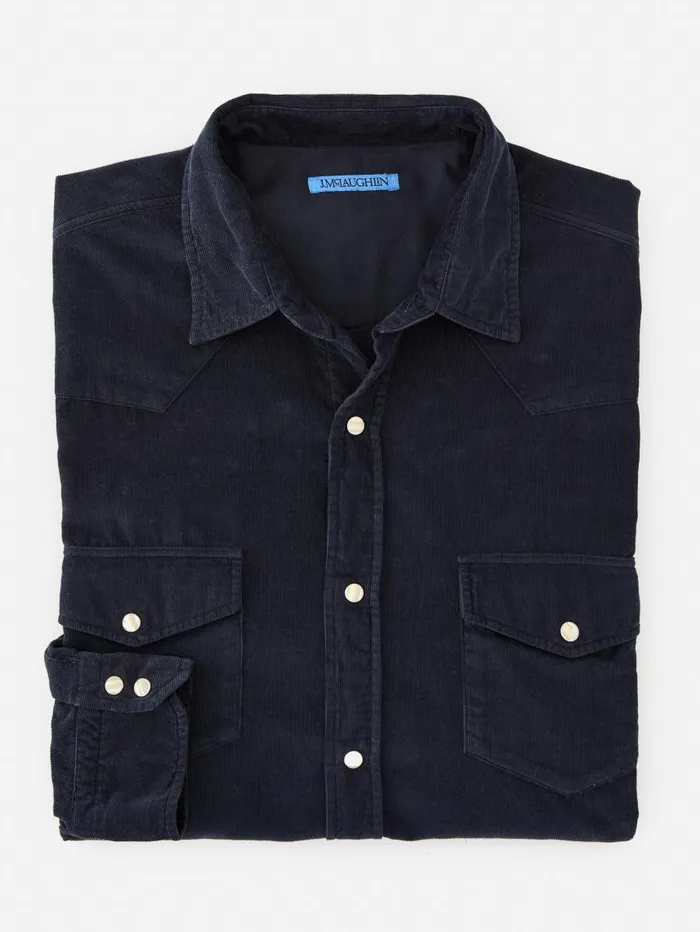 JMcLaughlin Scotto Cord Shirt Navy Men Shirts JMcLaughlin Scotto Cord Shirt Navy Men Shirts