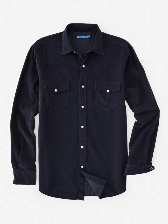 JMcLaughlin Scotto Cord Shirt Navy Men Shirts JMcLaughlin Scotto Cord Shirt Navy Men Shirts