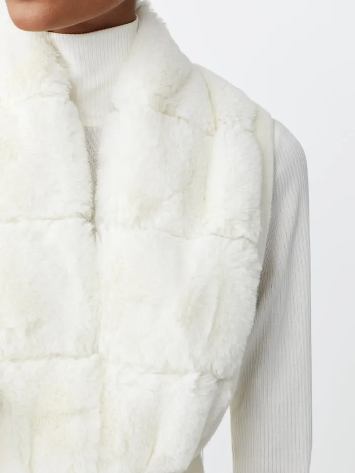 JMcLaughlin Sersha Faux Fur Vest Off White Women Jackets and Outerwear JMcLaughlin Sersha Faux Fur Vest Off White Women Jackets and Outerwear