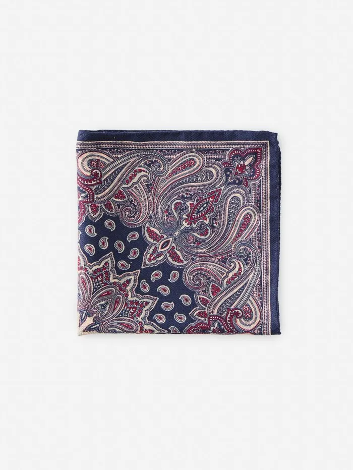 JMcLaughlin Silk Pocket Square In Foulard Navymulti Men Pocket Squares JMcLaughlin Silk Pocket Square In Foulard Navymulti Men Pocket Squares