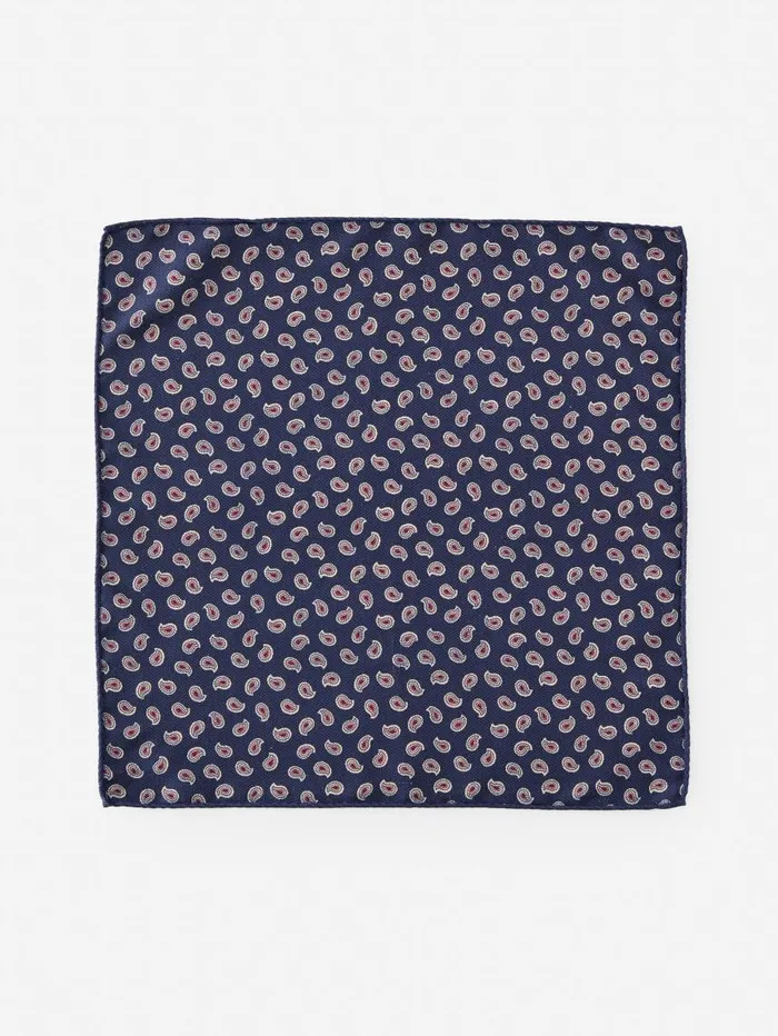 JMcLaughlin Silk Pocket Square In Foulard Navymulti Men Pocket Squares JMcLaughlin Silk Pocket Square In Foulard Navymulti Men Pocket Squares