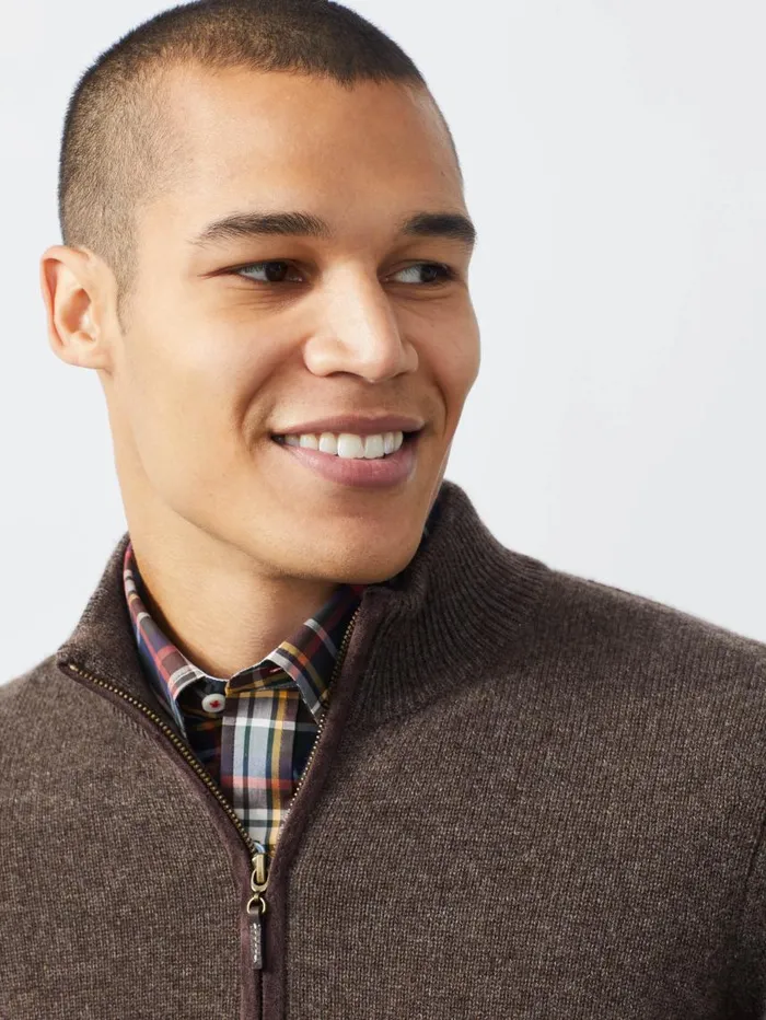 JMcLaughlin Tate Cashmere Sweater Dapple Gray Men Sweaters JMcLaughlin Tate Cashmere Sweater Dapple Gray Men Sweaters