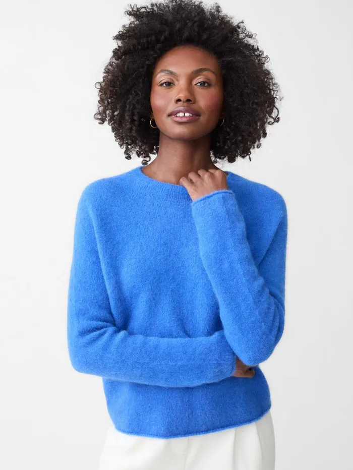 JMcLaughlin Tenley Alpaca Blend Sweater French Blue Women Sweaters
