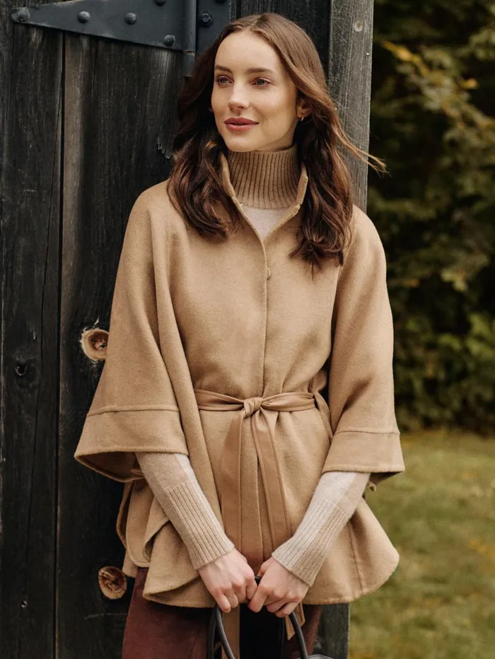 JMcLaughlin Terin Poncho Camel Women Sweaters