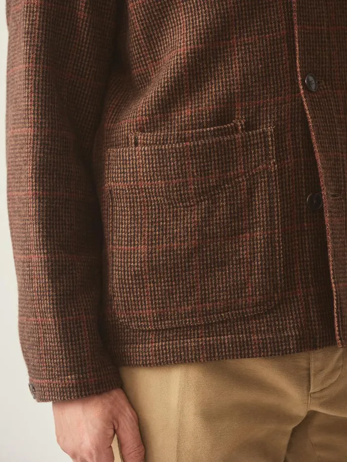 JMcLaughlin Weekender Jacket In Houndstooth Browntanred Men Jackets and Outerwear JMcLaughlin Weekender Jacket In Houndstooth Browntanred Men Jackets and Outerwear