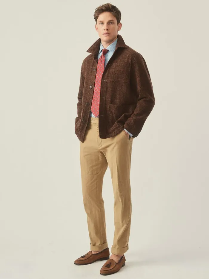 JMcLaughlin Weekender Jacket In Houndstooth Browntanred Men Jackets and Outerwear JMcLaughlin Weekender Jacket In Houndstooth Browntanred Men Jackets and Outerwear