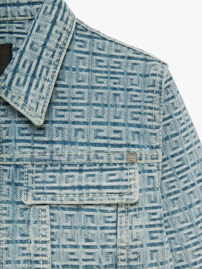 Jacket In 4g Denim Mineral Blue Kids Givenchy
