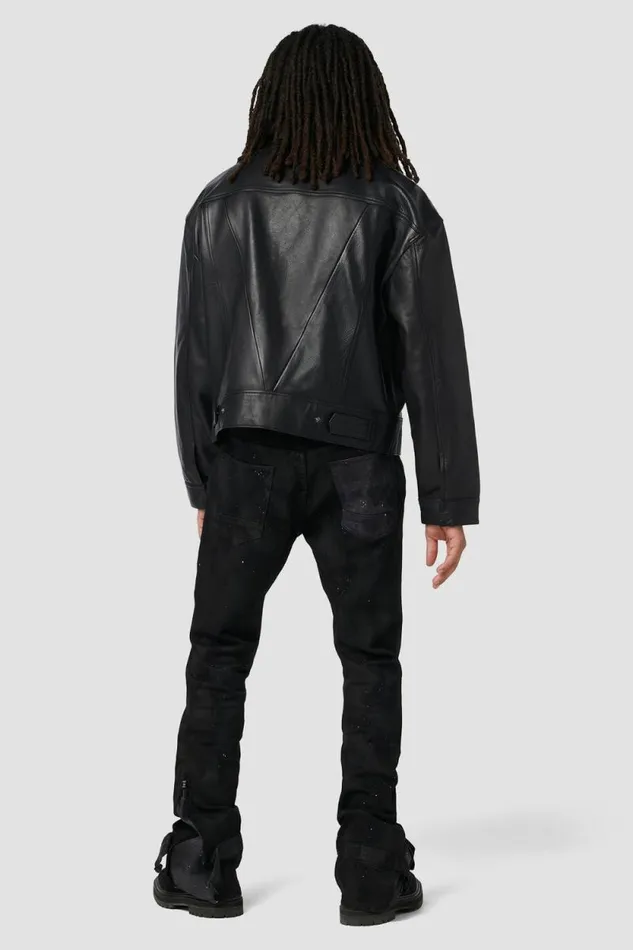 Jackets and Outerwear Men Hudson Jeans Leather Trucker Jacket Panther Jackets and Outerwear Men Hudson Jeans Leather Trucker Jacket Panther