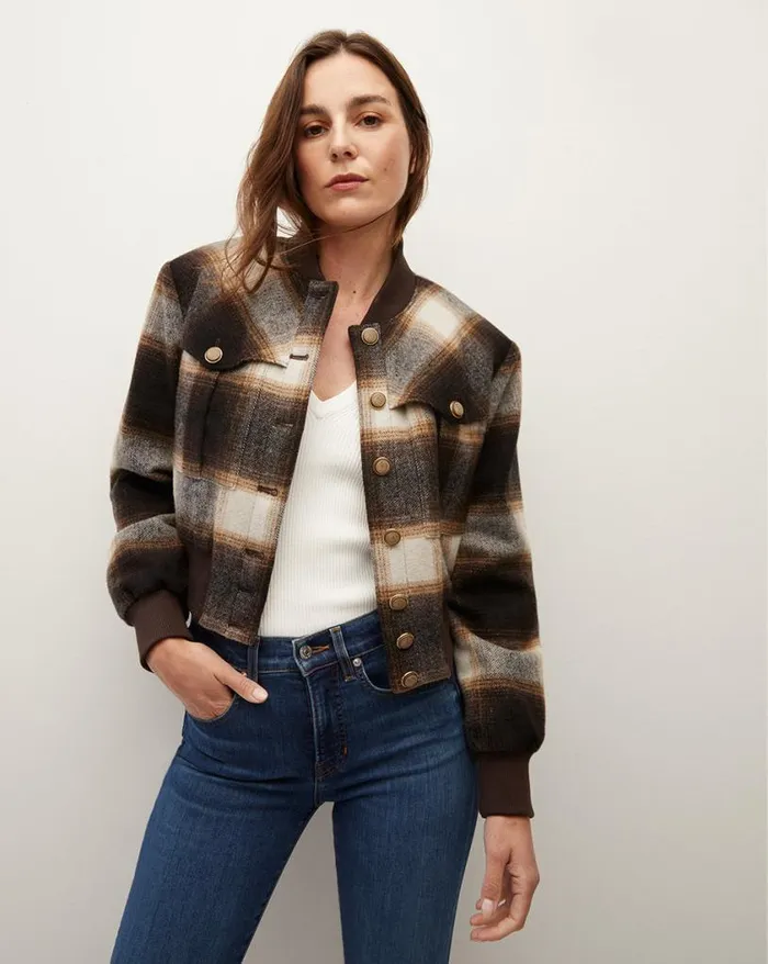 Jackets and Outerwear ShopJackets Veronica Beard Stanley Plaid Bomber Jacket Multi Jackets and Outerwear ShopJackets Veronica Beard Stanley Plaid Bomber Jacket Multi