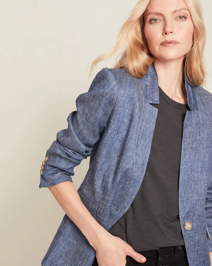 Jackets and Outerwear ShopJackets Veronica Beard Upcollar Dickey Jacket Blue