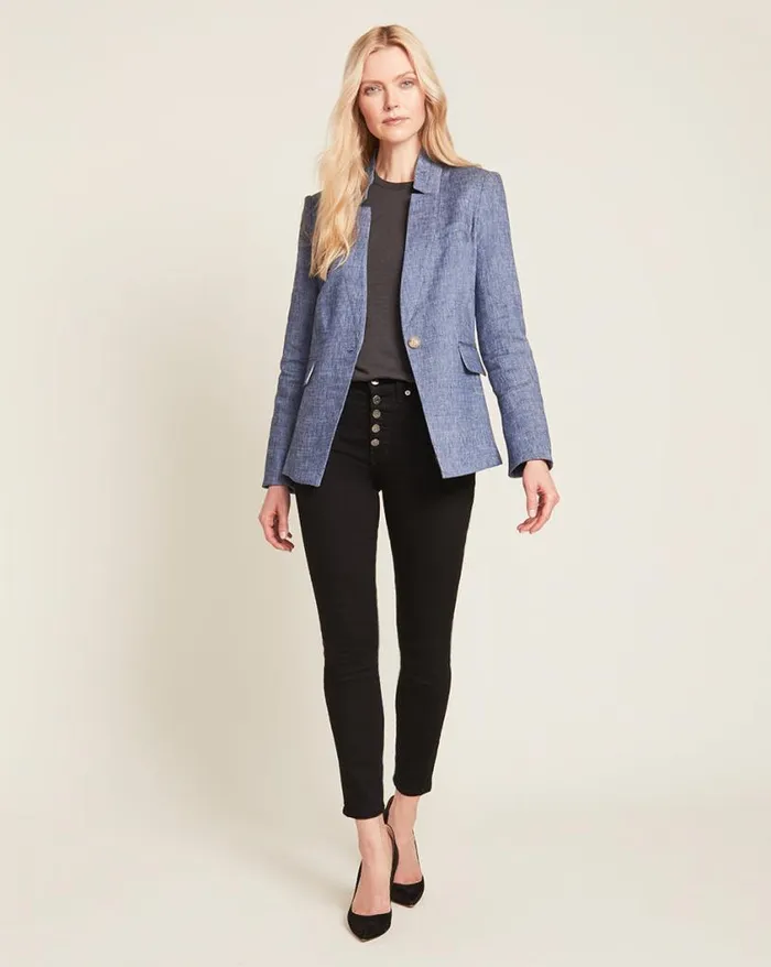 Jackets and Outerwear ShopJackets Veronica Beard Upcollar Dickey Jacket Blue
