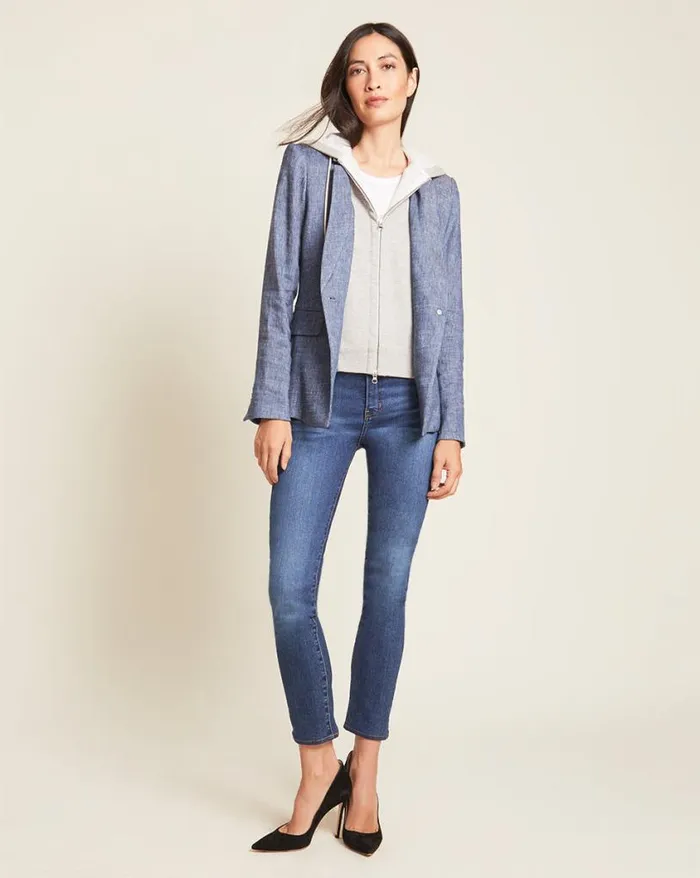 Jackets and Outerwear ShopJackets Veronica Beard Upcollar Dickey Jacket Blue