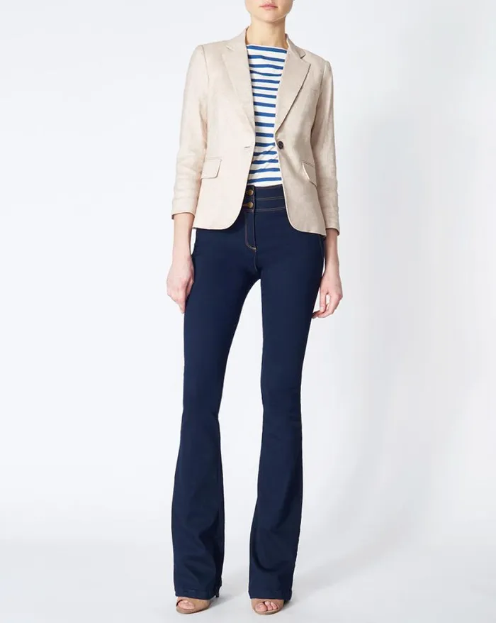 Jackets and Outerwear Shop Veronica Beard Schoolboy Linen Dickey Jacket White