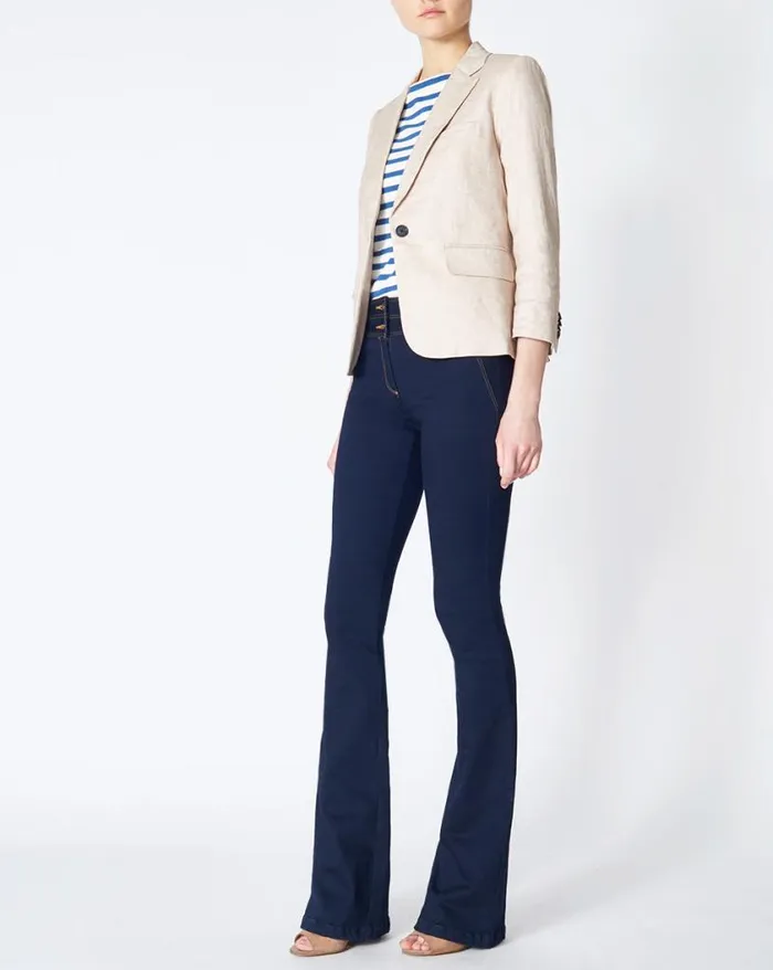 Jackets and Outerwear Shop Veronica Beard Schoolboy Linen Dickey Jacket White