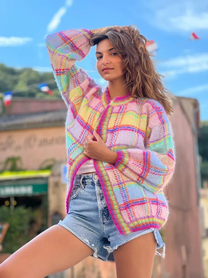 Jackets Women Rose Carmine LITTLE JACKET TARTAN PASTELS