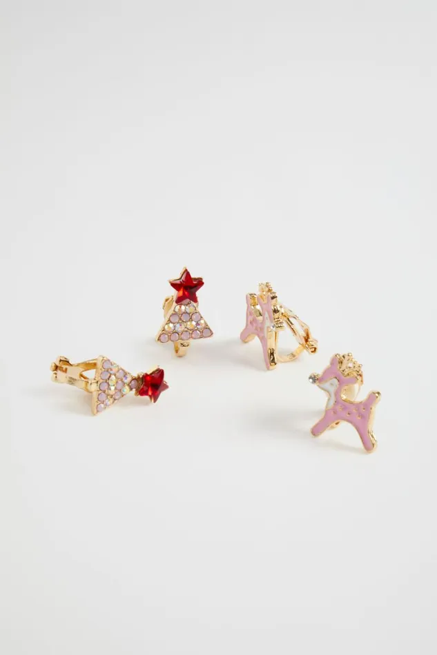 Jewellery Girl Seed Heritage Christmas Clip On Earrings Multi