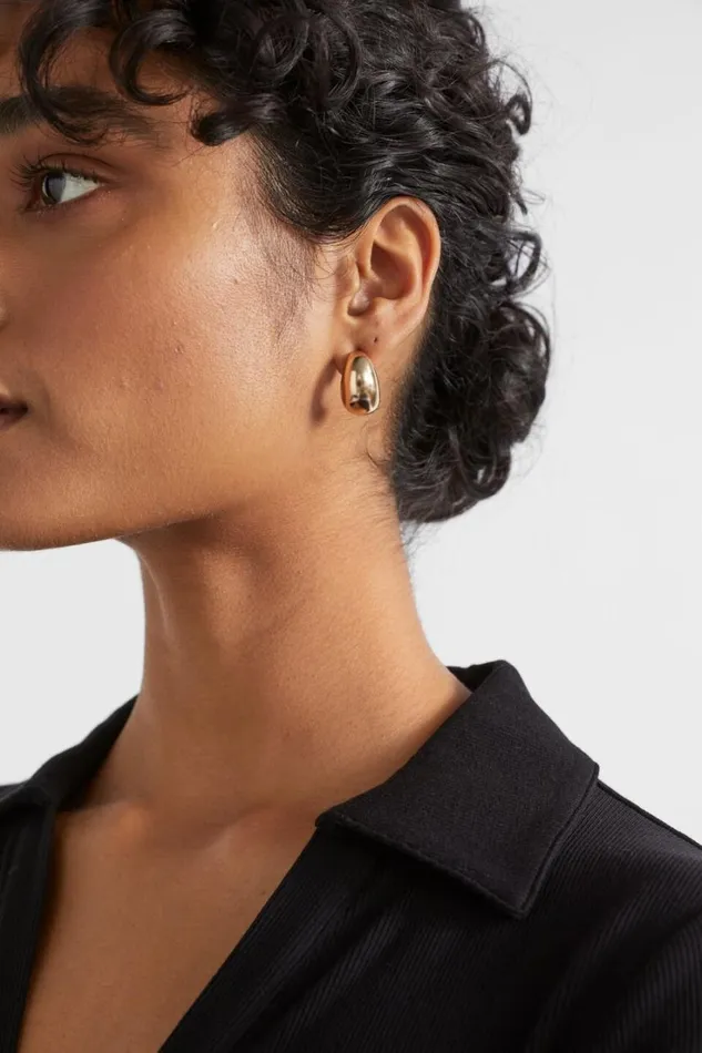 Jewellery Woman Seed Heritage Curved Earring Gold