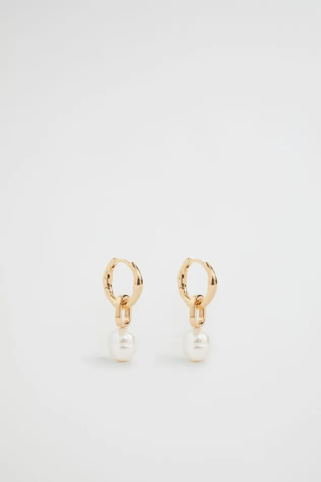 Jewellery Woman Seed Heritage Mini Pearl Hoop Gold