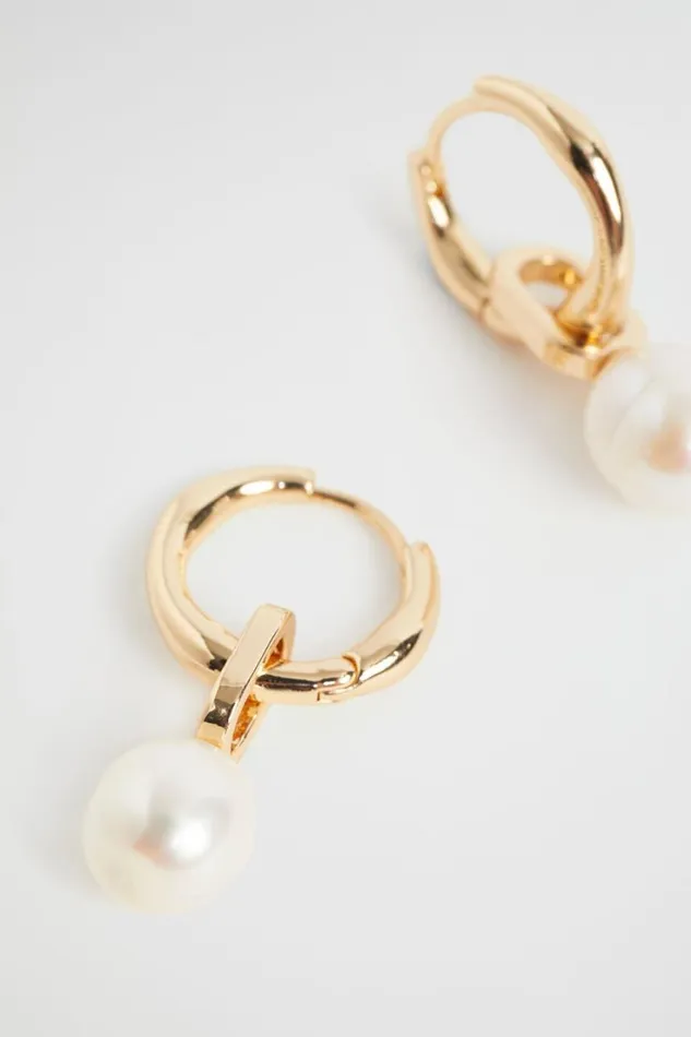 Jewellery Woman Seed Heritage Mini Pearl Hoop Gold