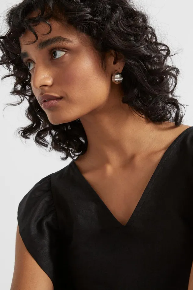 Jewellery Woman Seed Heritage Ribbed Drop Earring Silver