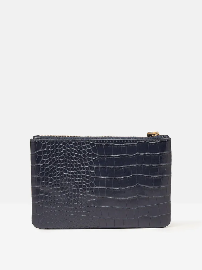 Joules Bags Navy Faux Leather Croc Effect Wrist Purse 8211 Women