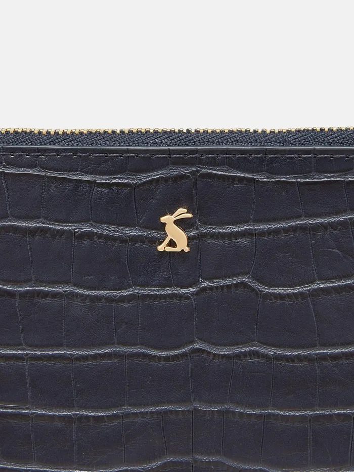 Joules Bags Navy Faux Leather Croc Effect Wrist Purse 8211 Women