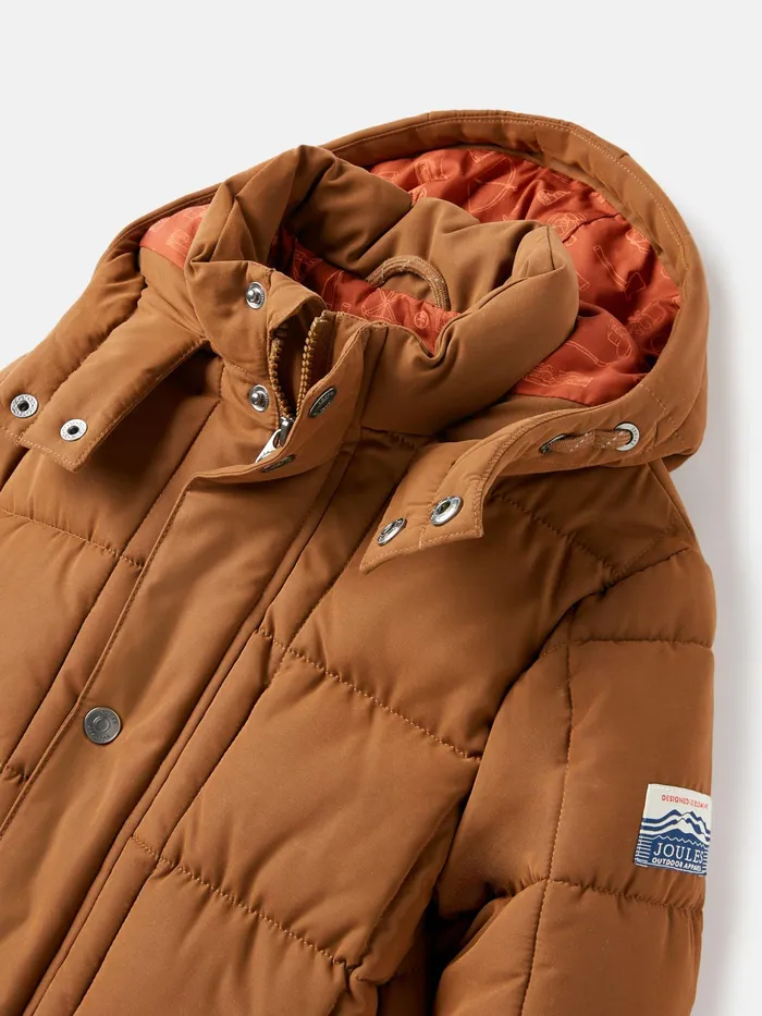 Joules Coats and Jackets Brown Showerproof Square Quilt Padded Coat 8211 Boys