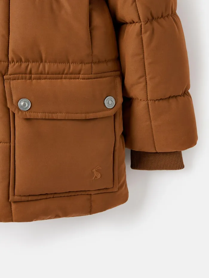 Joules Coats and Jackets Brown Showerproof Square Quilt Padded Coat 8211 Boys