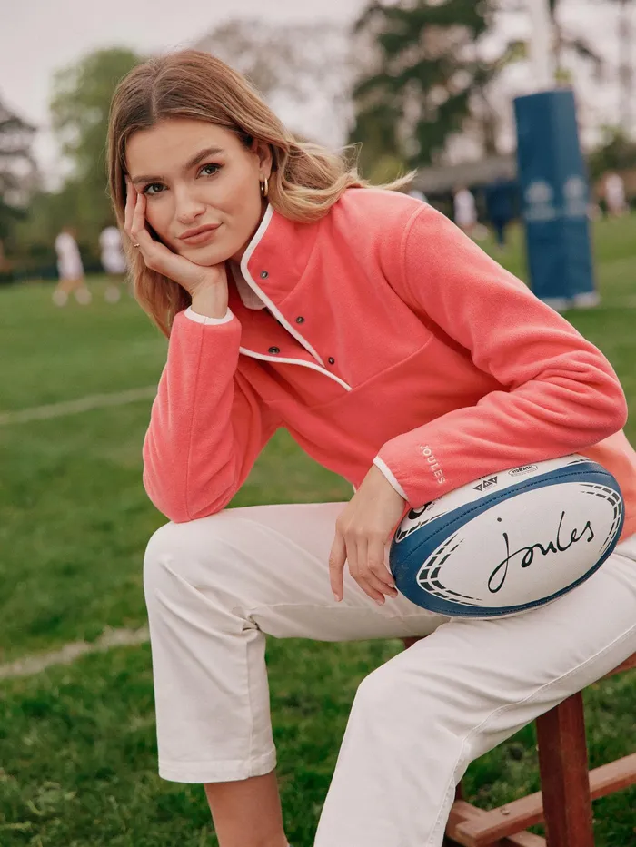 Joules Coats and Jackets Coral Pink Half Zip Fleece 8211 Women