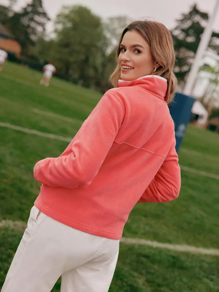 Joules Coats and Jackets Coral Pink Half Zip Fleece 8211 Women