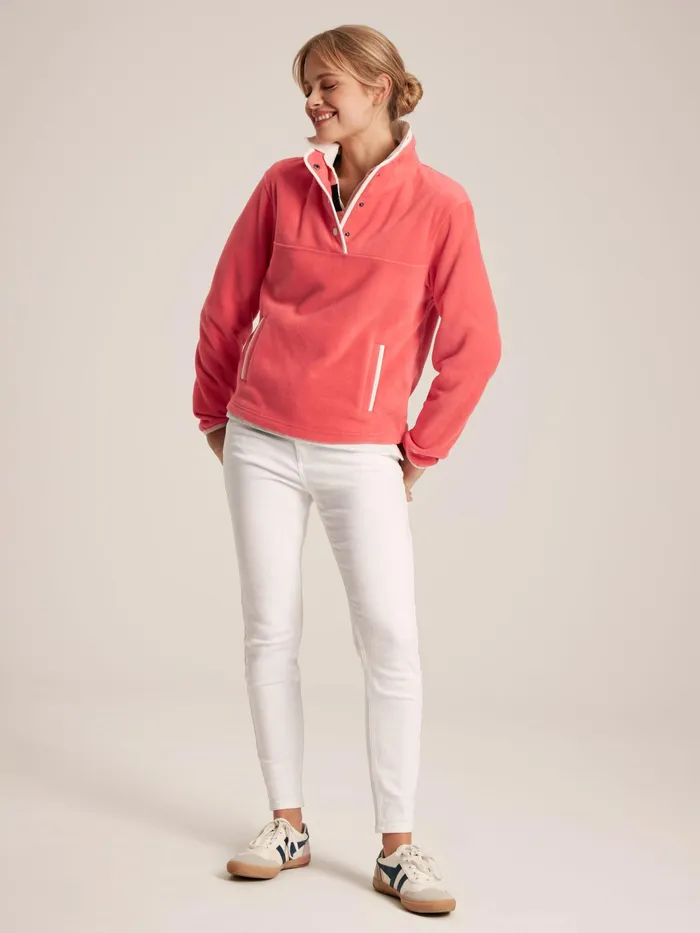Joules Coats and Jackets Coral Pink Half Zip Fleece 8211 Women