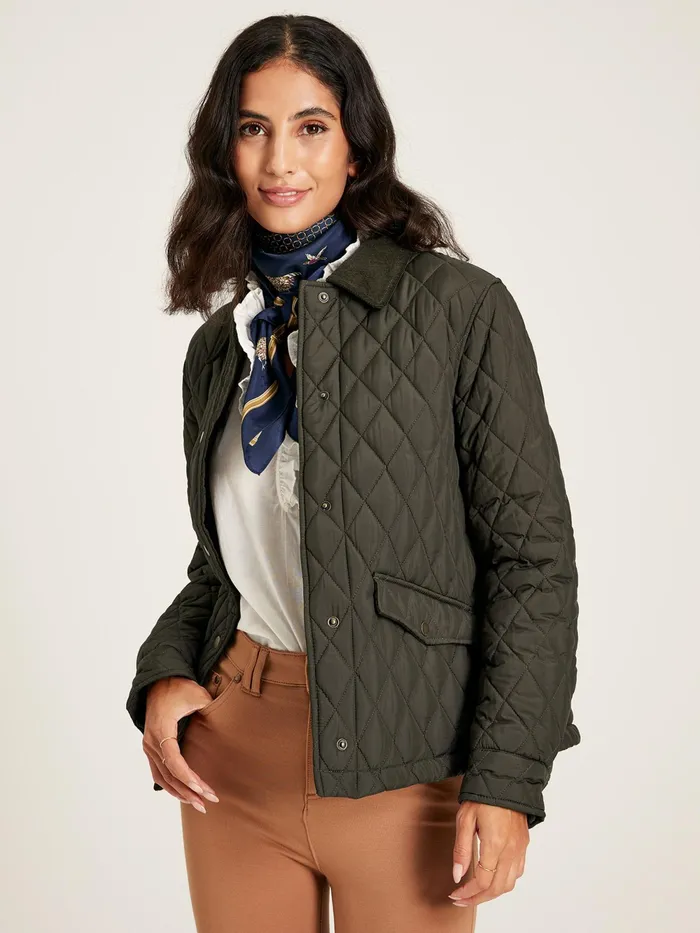 Joules Coats and Jackets Green Showerproof Diamond Quilted Jacket 8211 Women