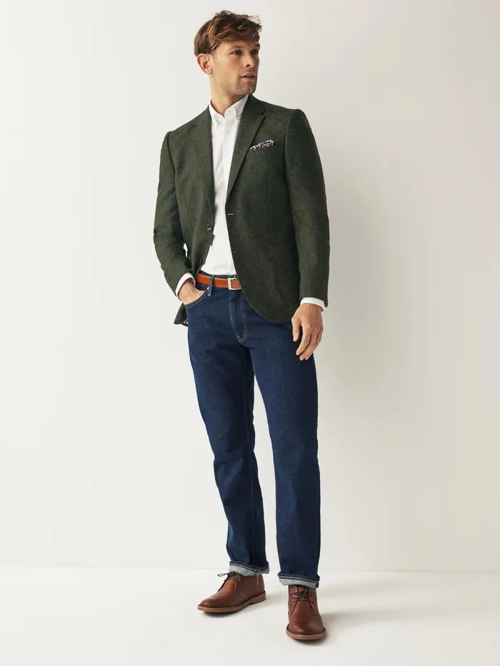 Joules Coats and Jackets Khaki Green Donegal Wool Suit Jacket 8211 Men