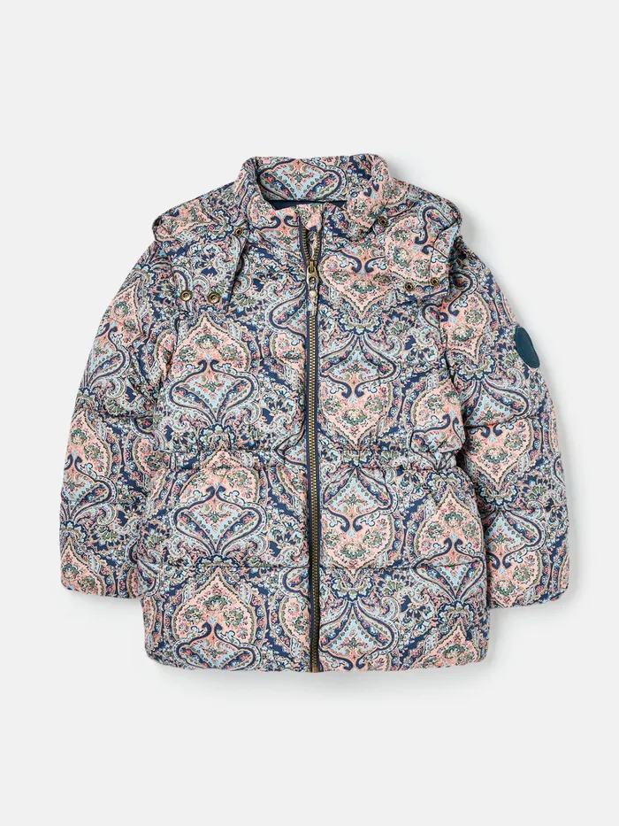 Joules Coats and Jackets Navy Blue Printed Showerproof Coat 8211 Girls