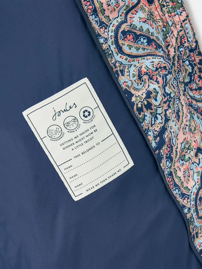 Joules Coats and Jackets Navy Blue Printed Showerproof Coat 8211 Girls