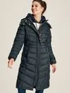 Joules Coats and Jackets Navy Blue Showerproof Long Padded Coat With Hood 8211 Women