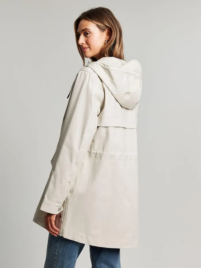 Joules Coats and Jackets Neutral Waterproof Raincoat With Hood 8211 Women